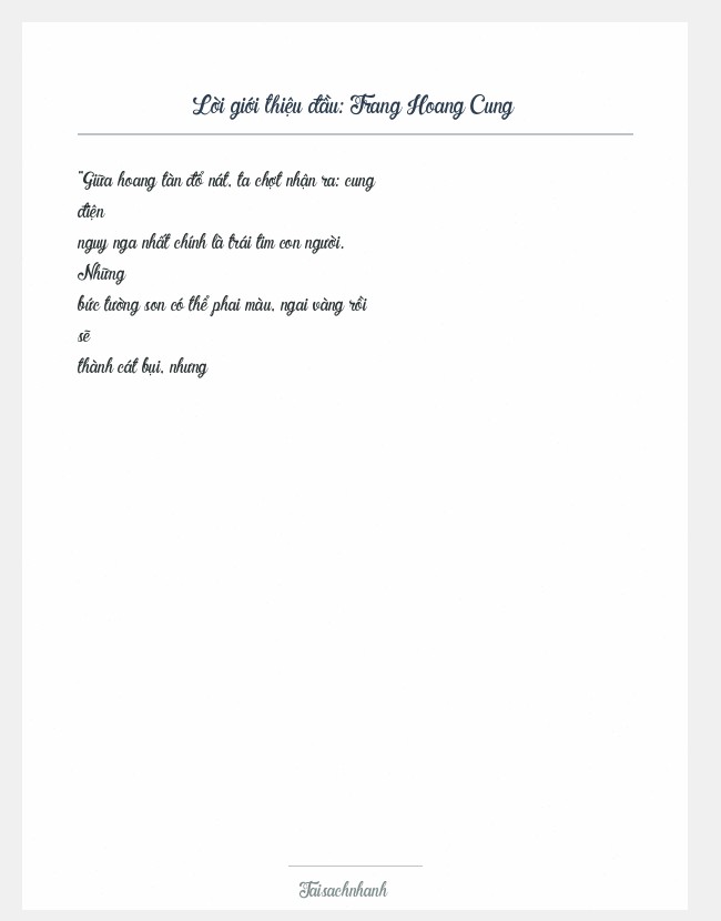 Trích đoạn Trang Hoang Cung