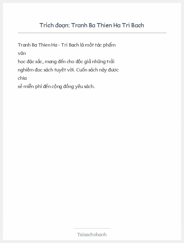 Trích đoạn Tranh Ba Thien Ha Tri Bach