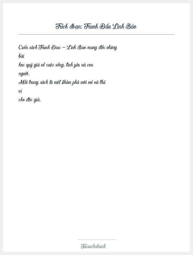 Trích đoạn Tranh Đấu Linh Bảo