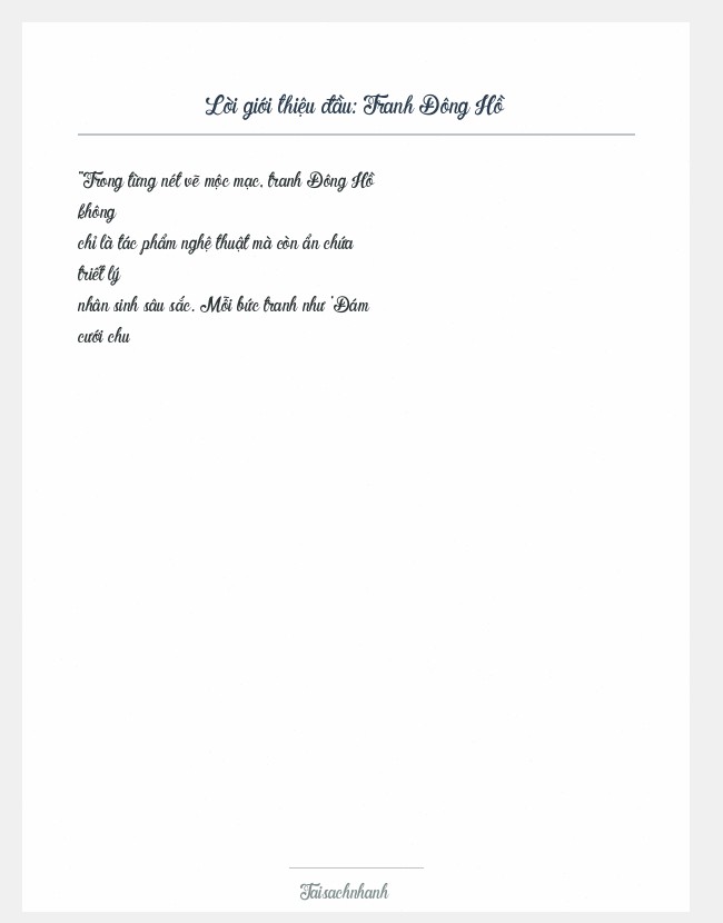 Trích đoạn Tranh Đông Hồ