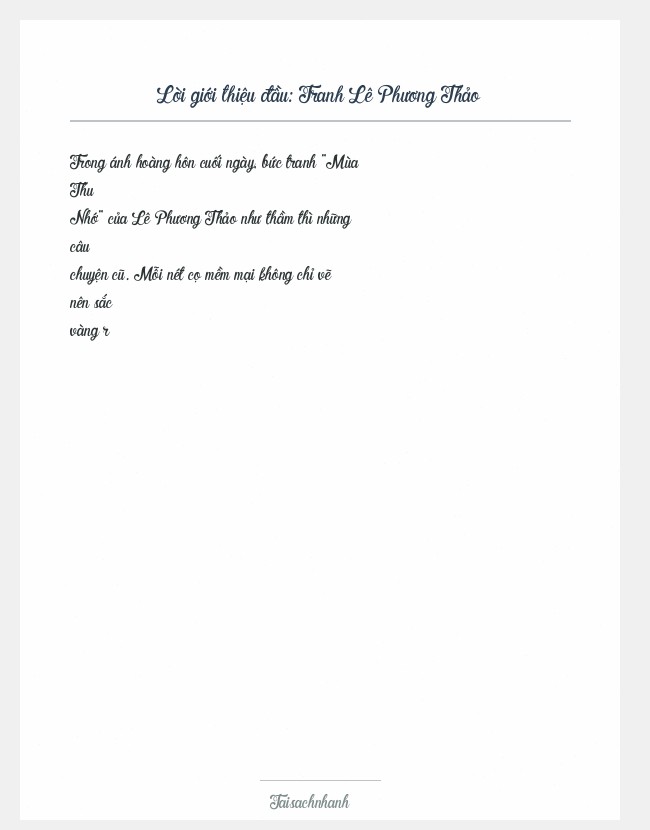 Trích đoạn Tranh Lê Phương Thảo