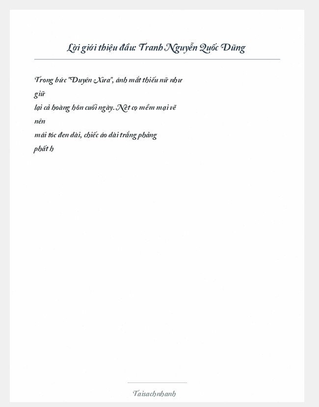 Trích đoạn Tranh Nguyễn Quốc Dũng