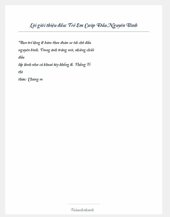 Trích đoạn Trẻ Em Cướp Đầu Nguyên Bình