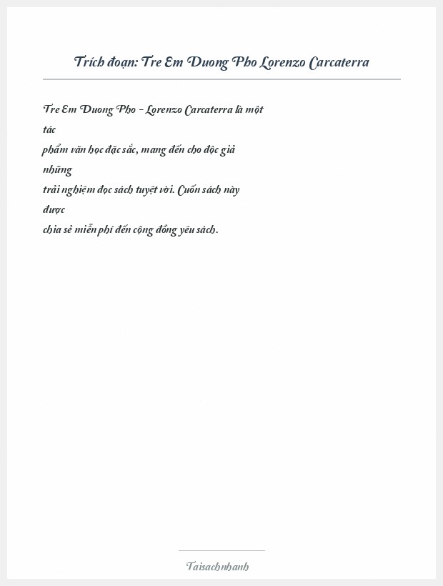 Trích đoạn Tre Em Duong Pho Lorenzo Carcaterra