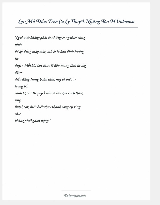 Trích đoạn Trên Cá Lý Thuyết Những Bài H Unknown