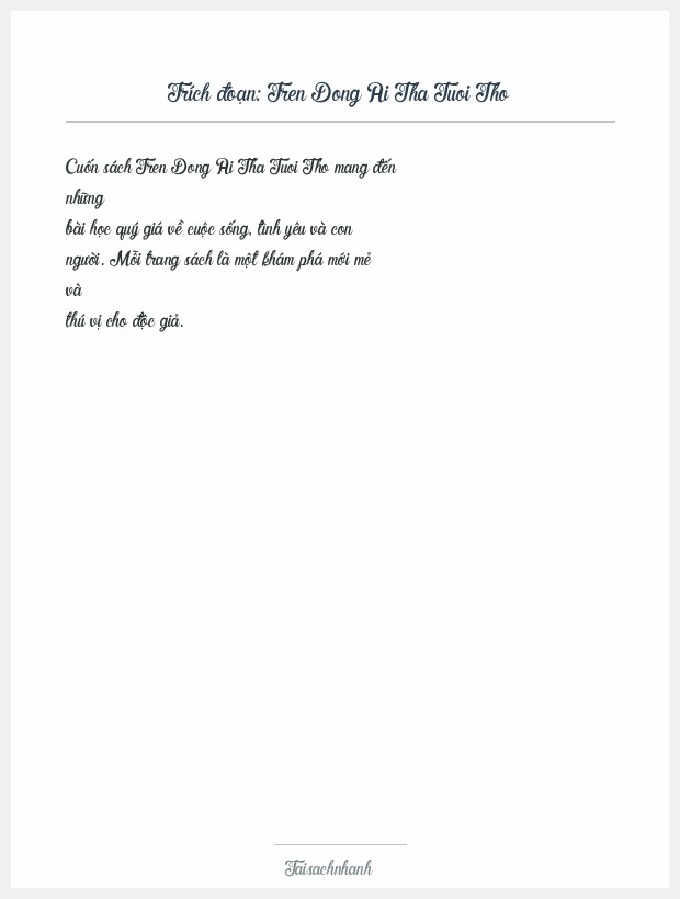 Trích đoạn Tren Dong Ai Tha Tuoi Tho