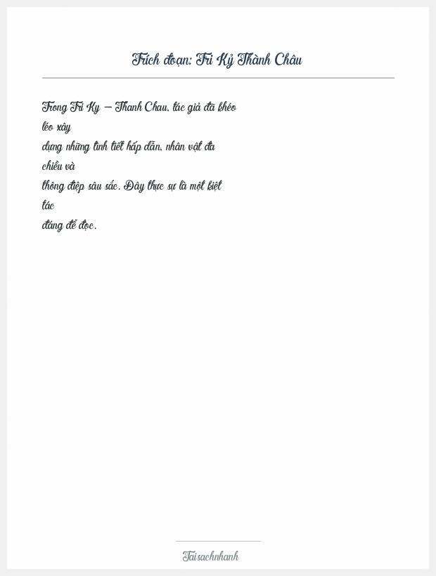 Trích đoạn Tri Kỷ Thành Châu