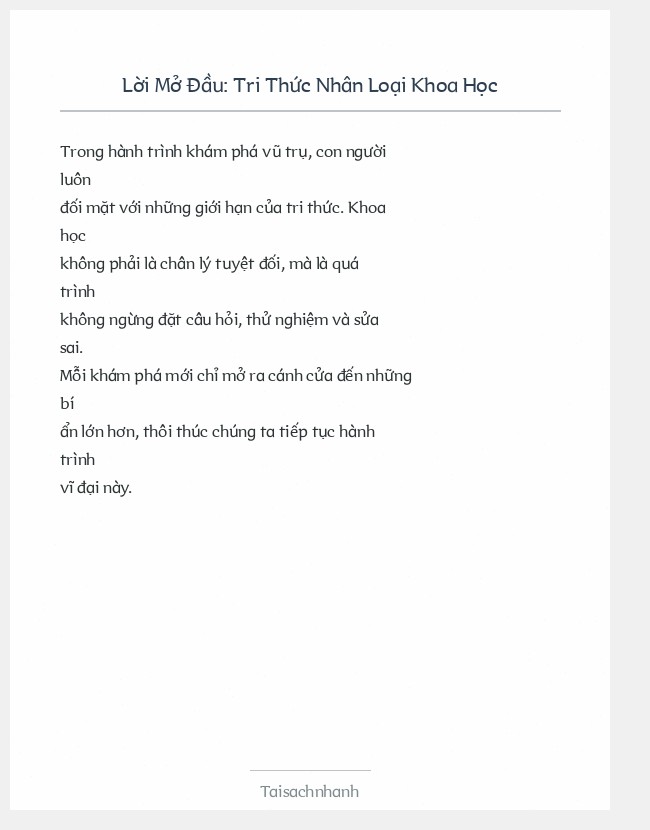 Trích đoạn Tri Thức Nhân Loại Khoa Học