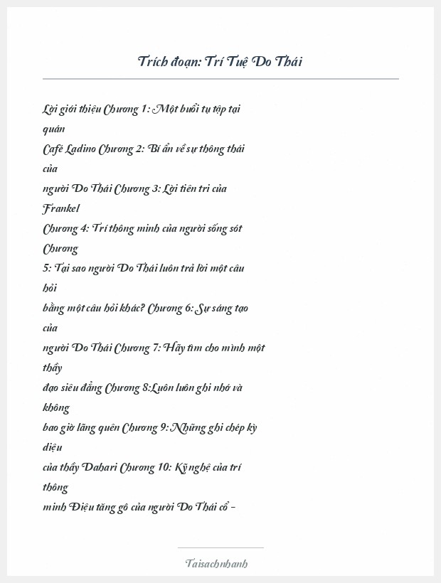 Trích đoạn Trí Tuệ Do Thái