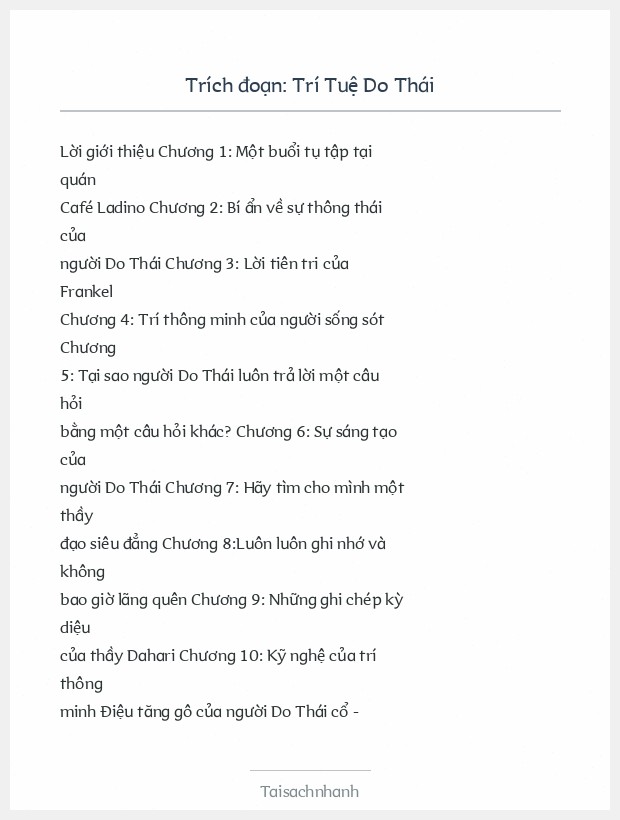 Trích đoạn Trí Tuệ Do Thái