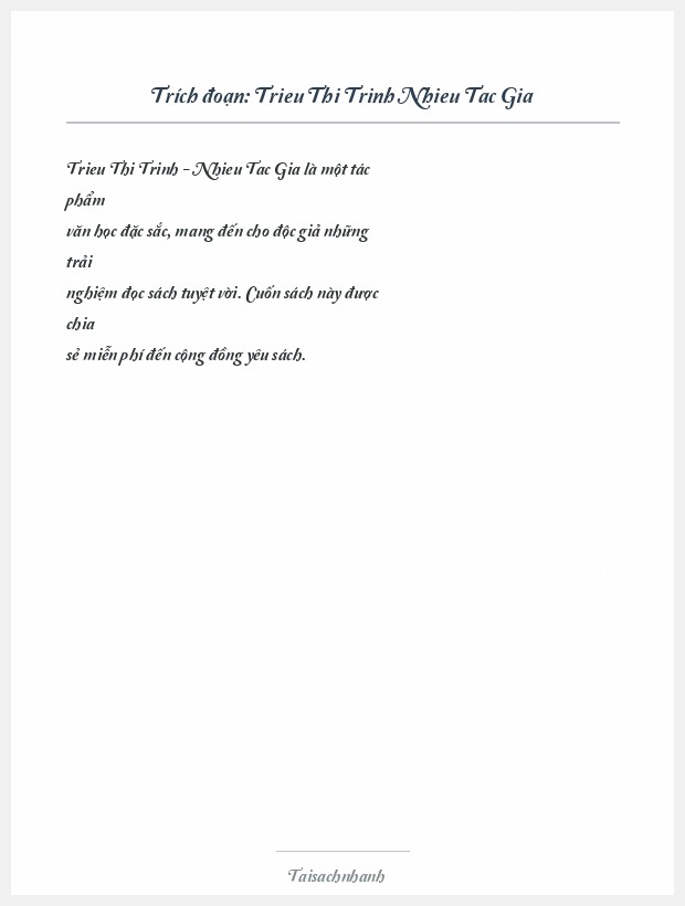 Trích đoạn Trieu Thi Trinh Nhieu Tac Gia