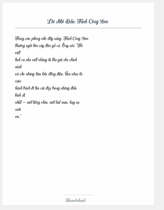 Trích đoạn Trịnh Công Sơn