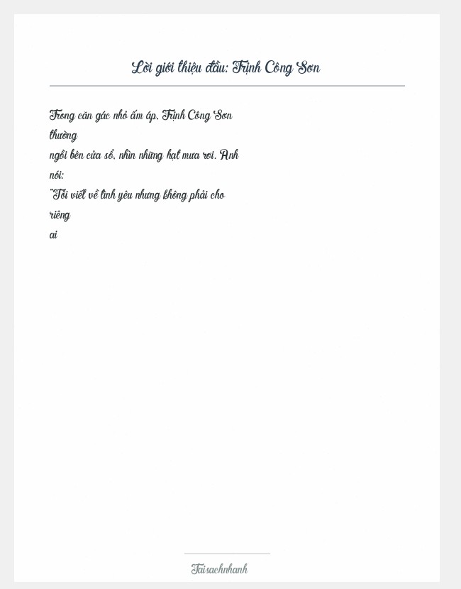 Trích đoạn Trịnh Công Sơn