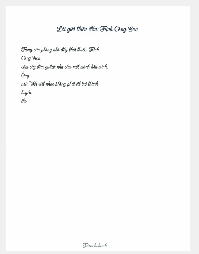 Trích đoạn Trịnh Công Sơn