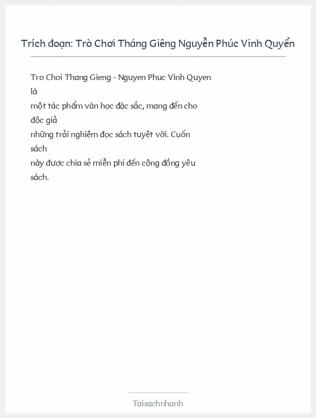 Trích đoạn Trò Chơi Tháng Giêng Nguyễn Phúc Vinh Quyển
