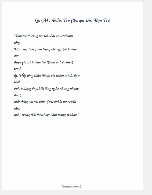 Trích đoạn Trò Chuyện Với Bạn Trẻ