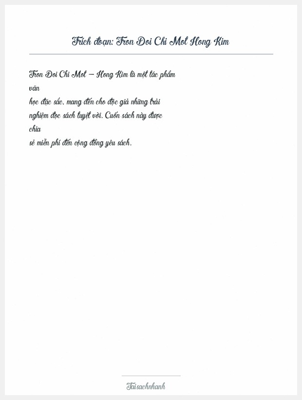 Trích đoạn Tron Doi Chi Mot Hong Kim