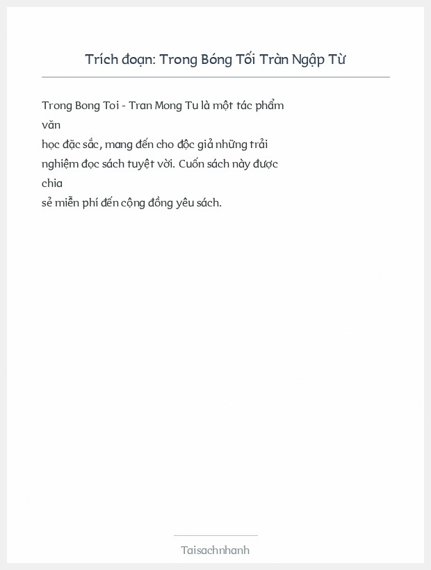 Trích đoạn Trong Bóng Tối Tràn Ngập Từ