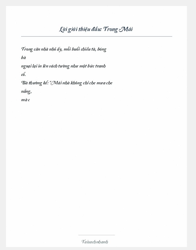 Trích đoạn Trong Mái
