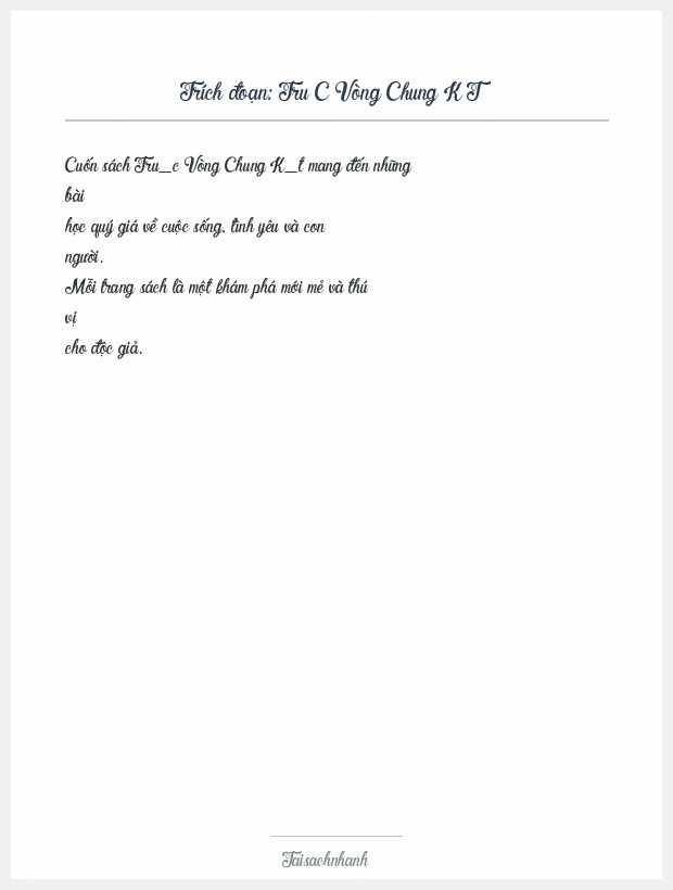 Trích đoạn Tru C Vòng Chung K T