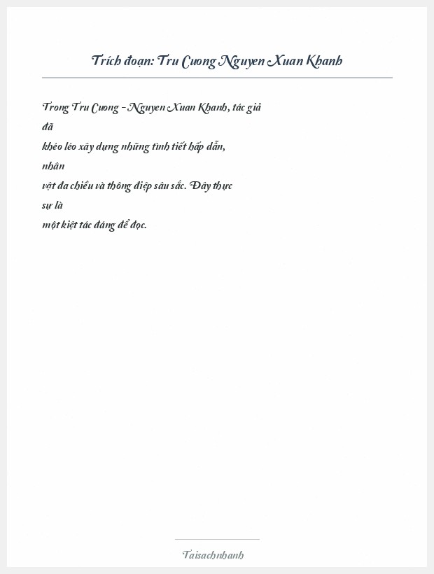 Trích đoạn Tru Cuong Nguyen Xuan Khanh