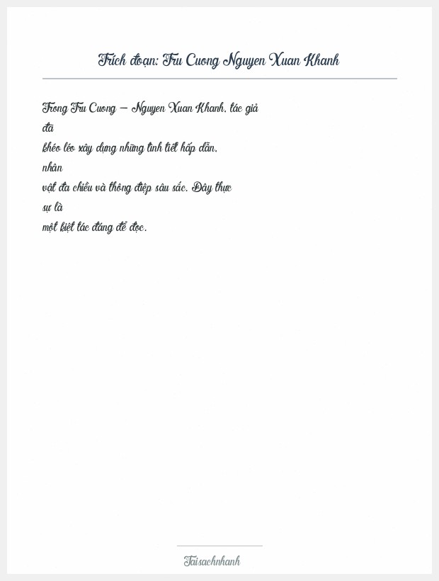 Trích đoạn Tru Cuong Nguyen Xuan Khanh