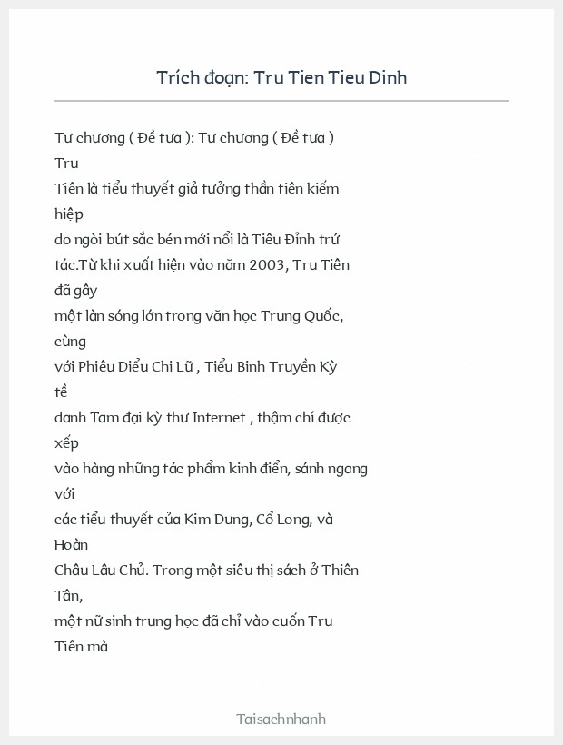 Trích đoạn Tru Tien Tieu Dinh