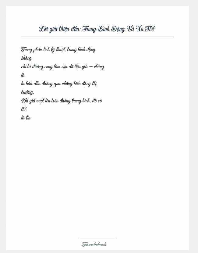 Trích đoạn Trung Bình Động Và Xu Thế