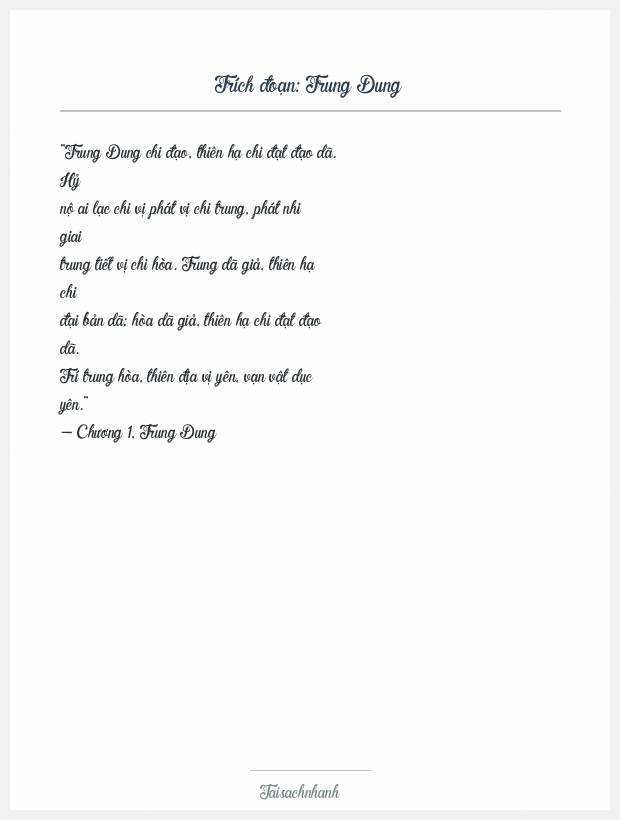 Trích đoạn Trung Dung