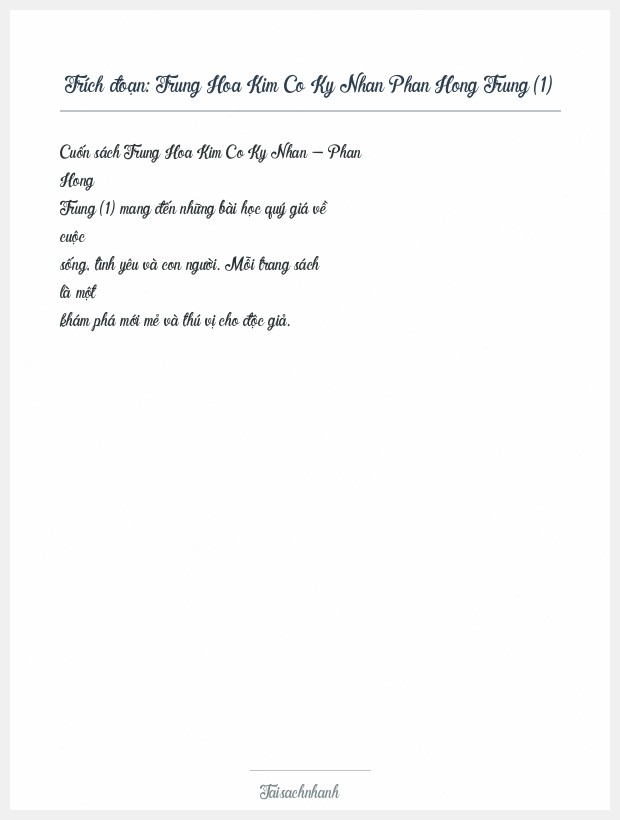 Trích đoạn Trung Hoa Kim Co Ky Nhan Phan Hong Trung (1)