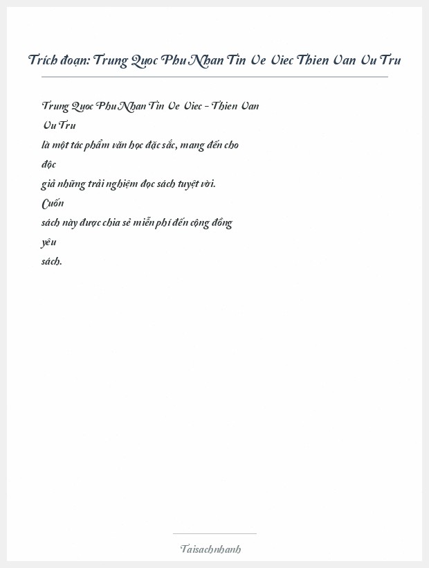 Trích đoạn Trung Quoc Phu Nhan Tin Ve Viec Thien Van Vu Tru