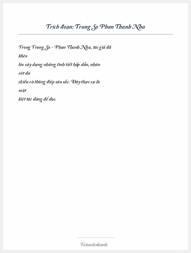 Trích đoạn Trung So Phan Thanh Nha