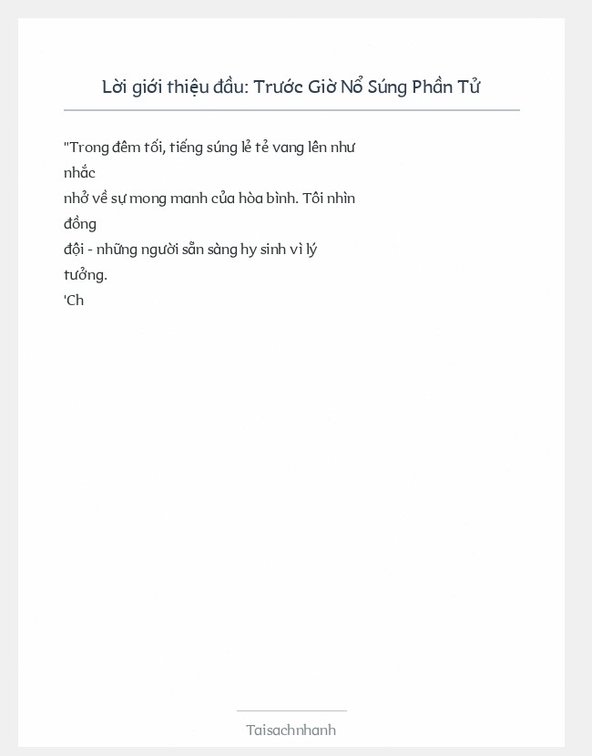 Trích đoạn Trước Giờ Nổ Súng Phần Tử