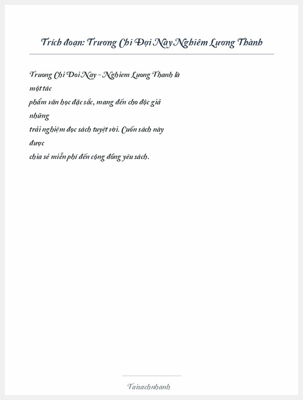 Trích đoạn Trương Chi Đợi Này Nghiêm Lương Thành