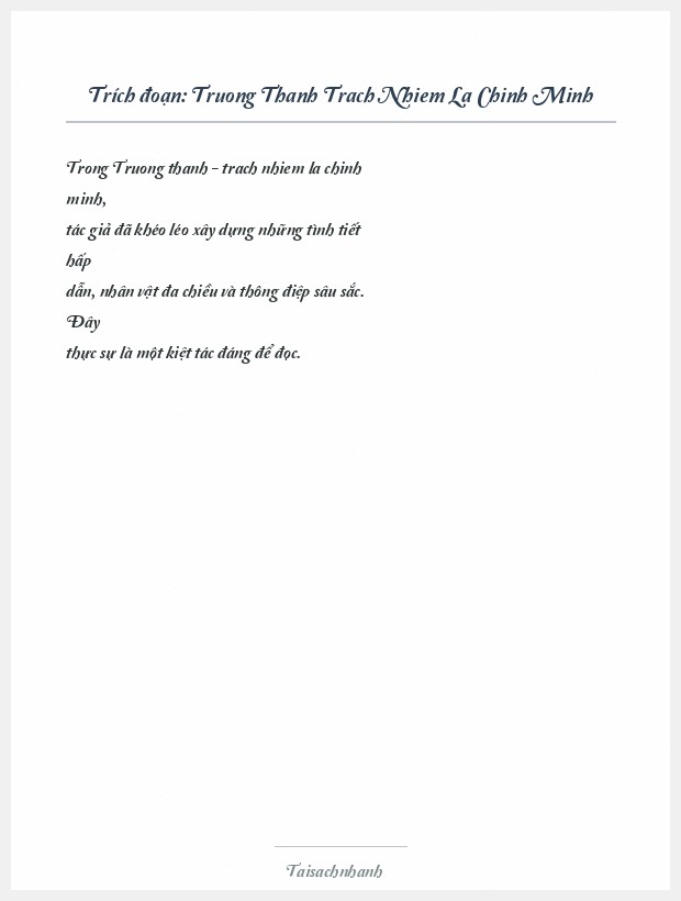 Trích đoạn Truong Thanh Trach Nhiem La Chinh Minh