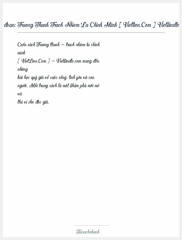 Trích đoạn Truong Thanh Trach Nhiem La Chinh Minh [ Vietlion.Com ] Vietkindle.Com