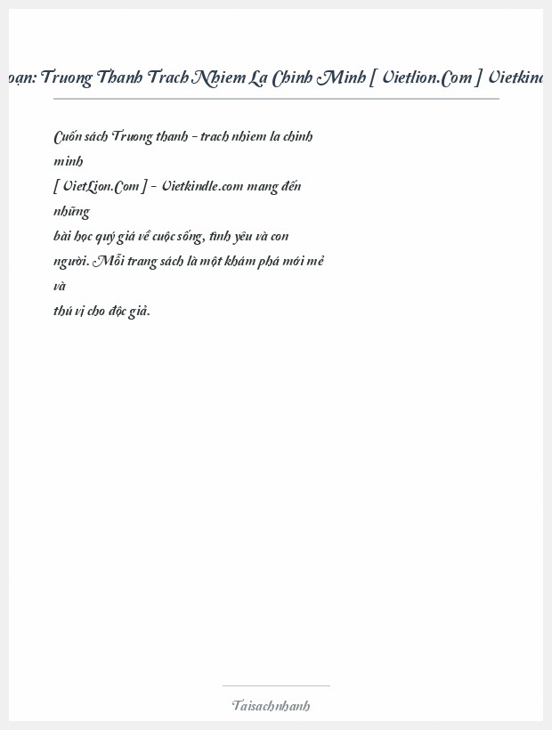 Trích đoạn Truong Thanh Trach Nhiem La Chinh Minh [ Vietlion.Com ] Vietkindle.Com