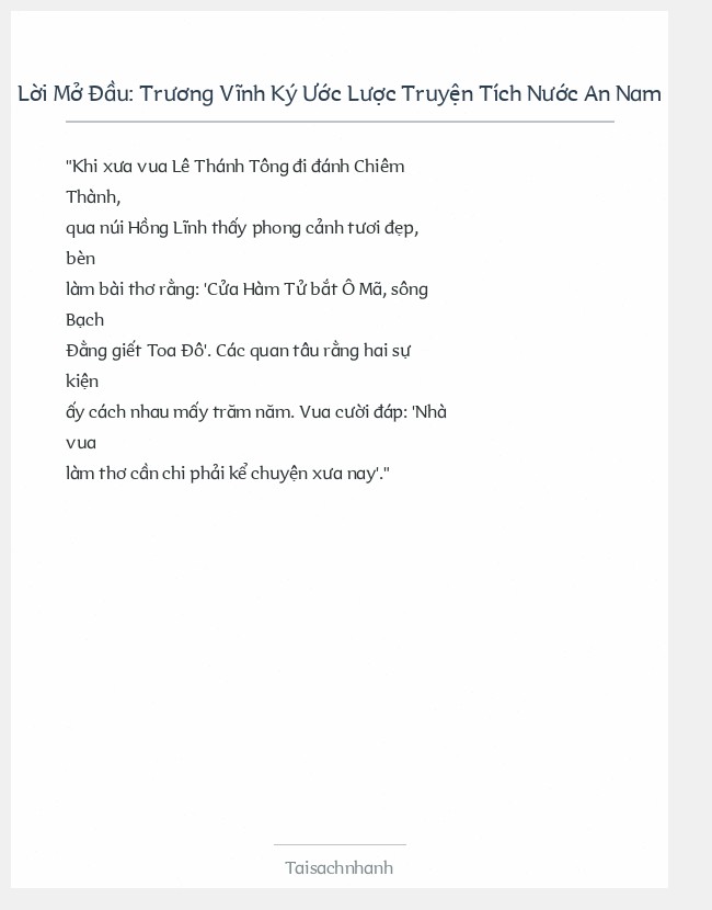 Trích đoạn Trương Vĩnh Ký Ước Lược Truyện Tích Nước An Nam