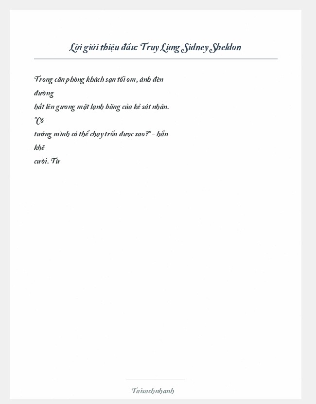 Trích đoạn Truy Lùng Sidney Sheldon