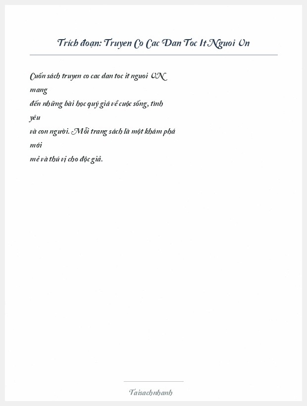 Trích đoạn Truyen Co Cac Dan Toc It Nguoi Vn