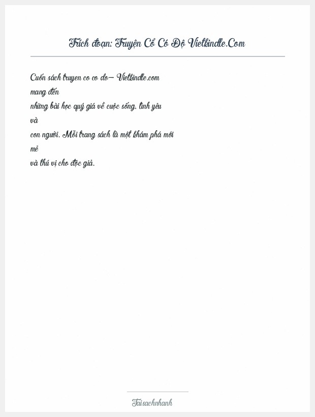 Trích đoạn Truyện Cổ Có Độ Vietkindle.Com