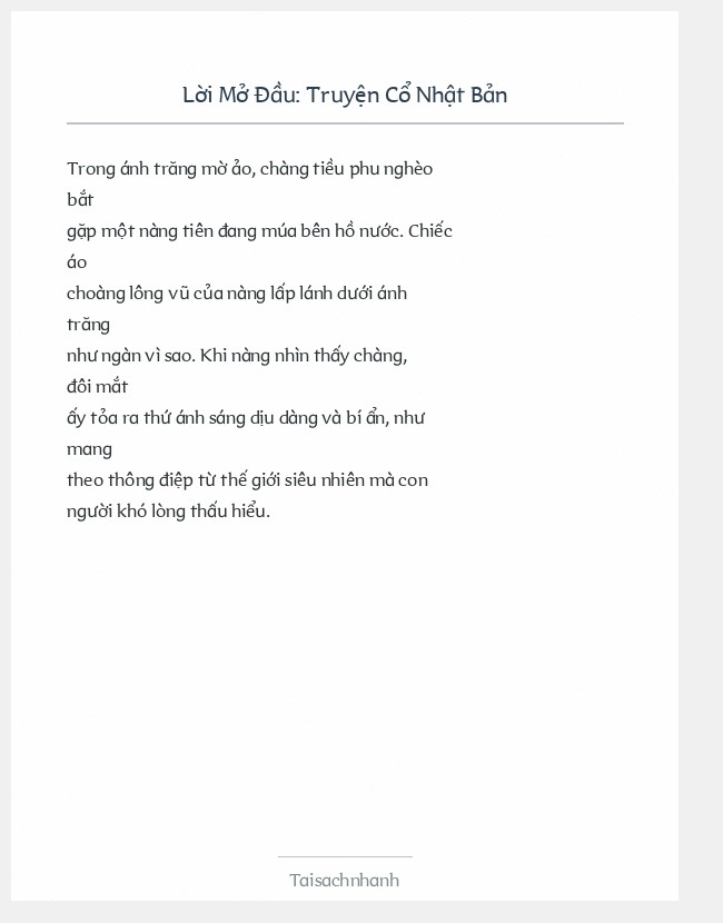 Trích đoạn Truyện Cổ Nhật Bản
