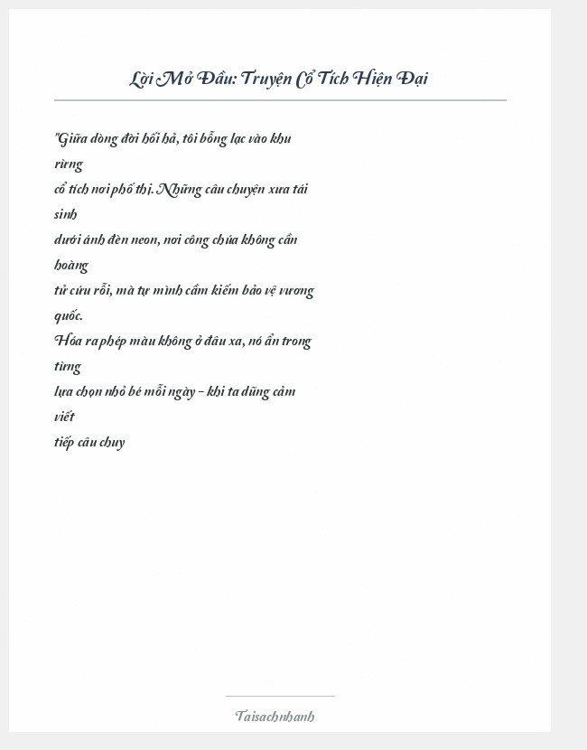 Trích đoạn Truyện Cổ Tích Hiện Đại