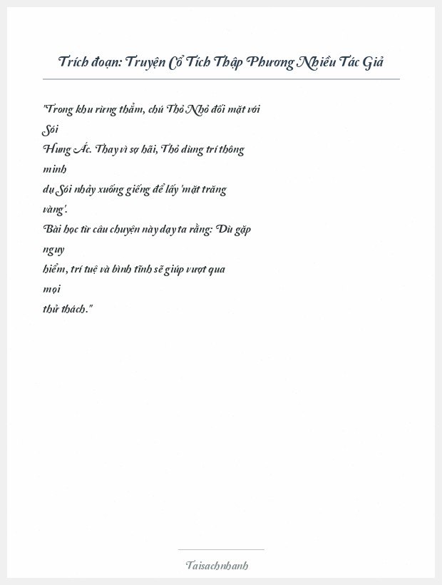 Trích đoạn Truyện Cổ Tích Thập Phương Nhiều Tác Giả