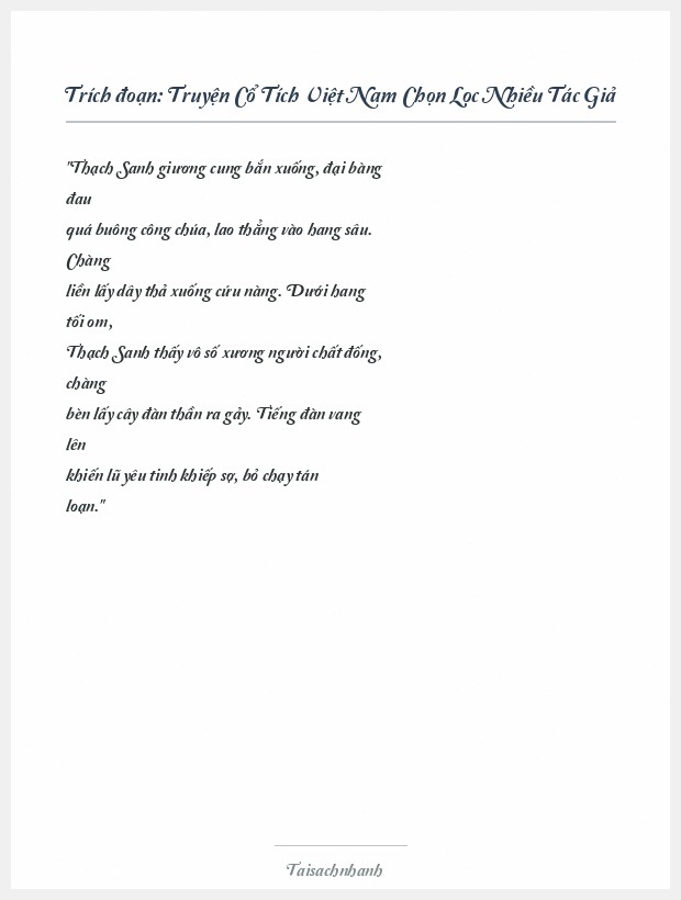 Trích đoạn Truyện Cổ Tích Việt Nam Chọn Lọc Nhiều Tác Giả