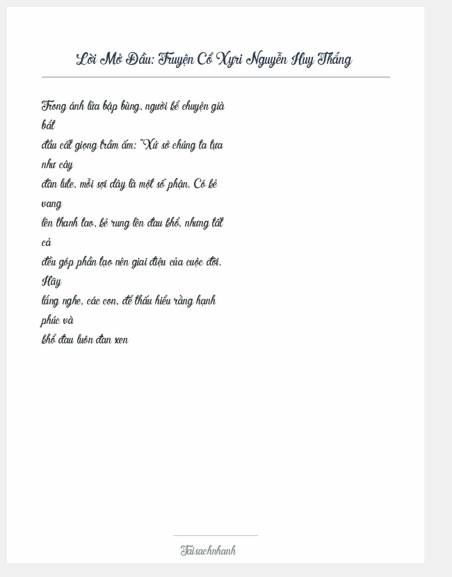 Trích đoạn Truyện Cổ Xyri Nguyễn Huy Thắng