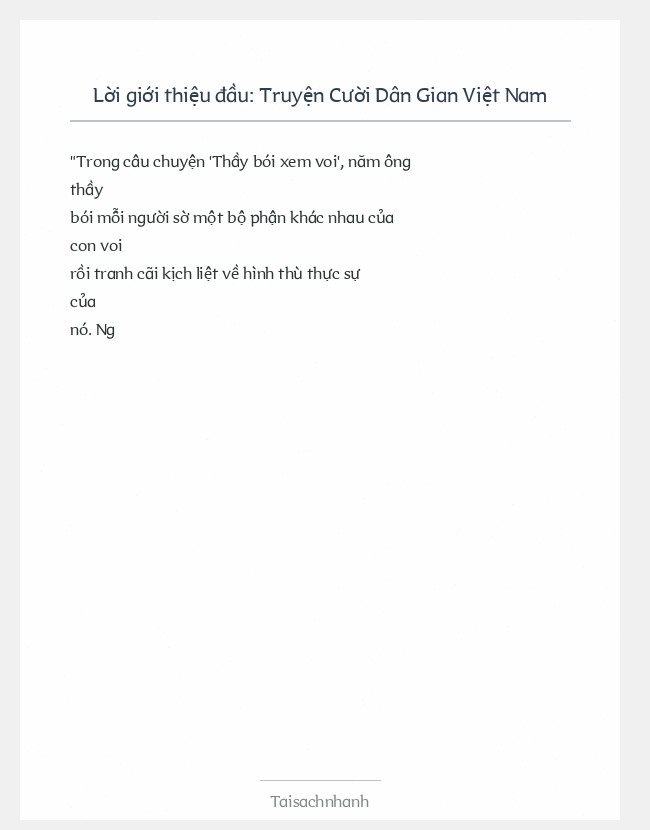 Trích đoạn Truyện Cười Dân Gian Việt Nam