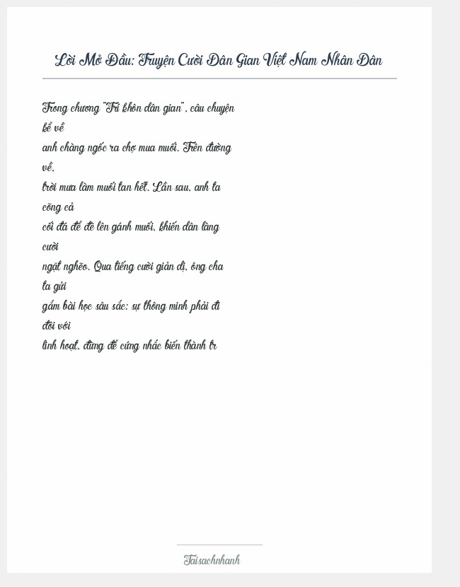 Trích đoạn Truyện Cười Dân Gian Việt Nam Nhân Dân