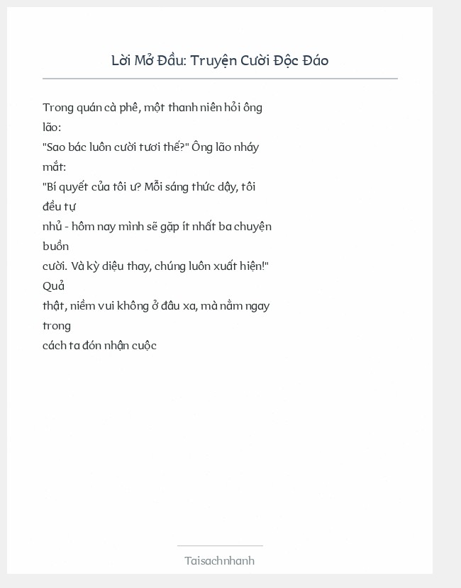 Trích đoạn Truyện Cười Độc Đáo