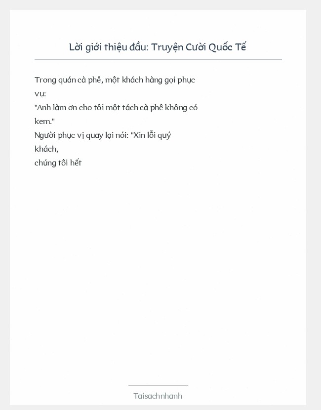 Trích đoạn Truyện Cười Quốc Tế